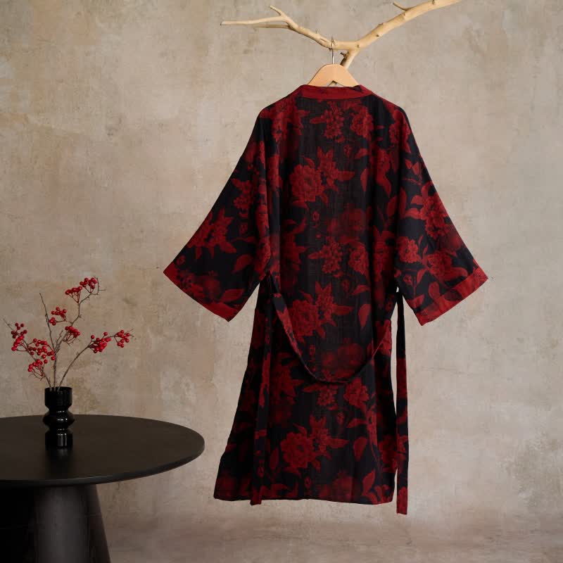 Kimono in jacquard di cotone Peony - image 1