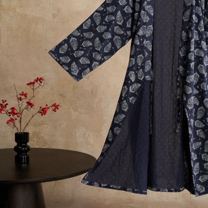 Kimono in cotone con motivo a freccia e foglia - image 3