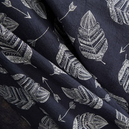 Kimono in cotone con motivo a freccia e foglia - image 6