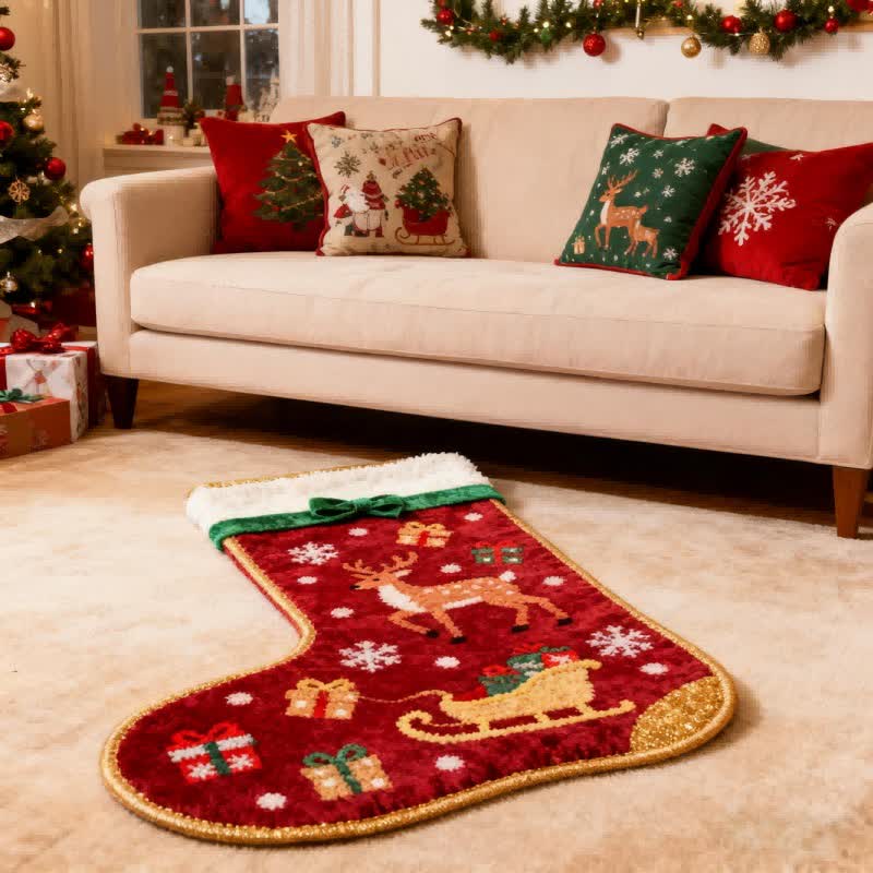 Tappeto a forma di calza ispirato al Natale - image 2