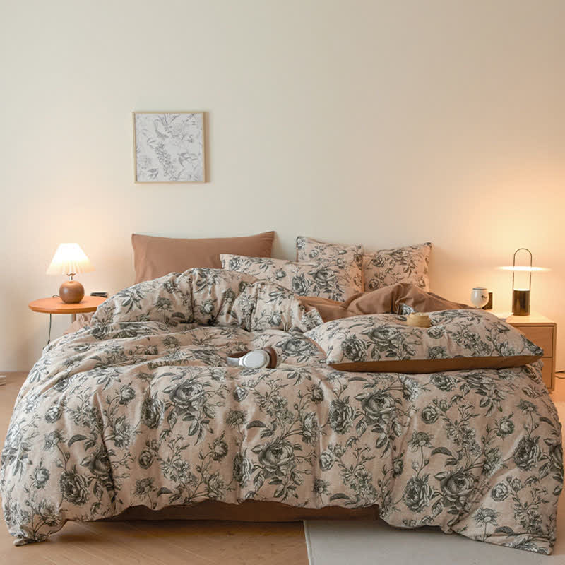 Set di biancheria da letto in cotone spazzolato rosa - image 1