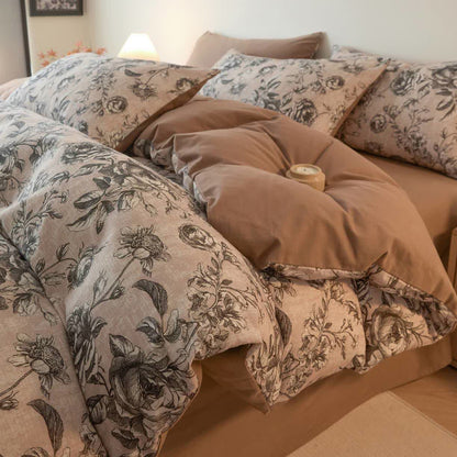 Set di biancheria da letto in cotone spazzolato rosa - image 3