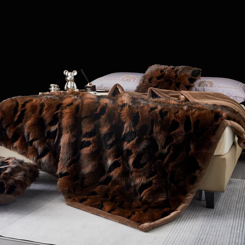 Coperta moderna in pelliccia sintetica di lusso - Caffè - Matrimoniale - image 2