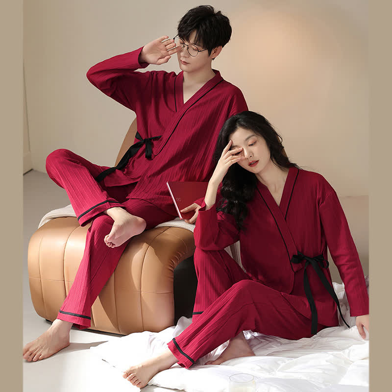 Pigiama Kimono in cotone coordinato per coppia - image 2