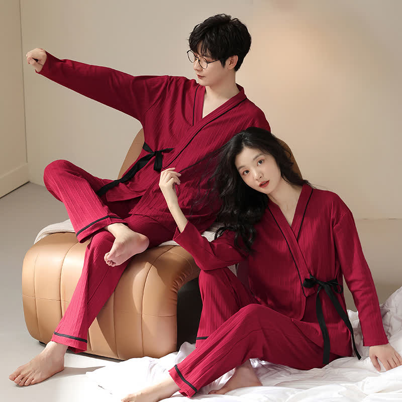 Pigiama Kimono in cotone coordinato per coppia - image 0