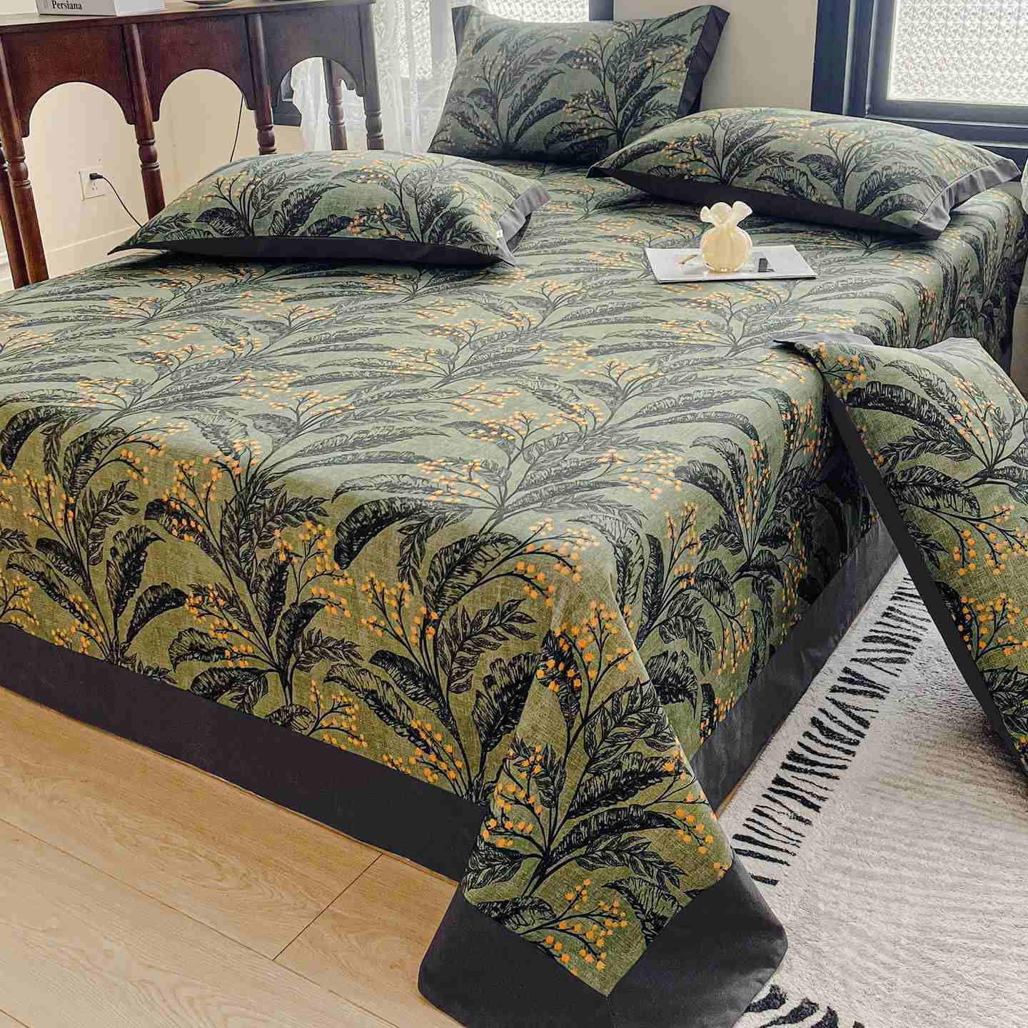 Copriletto in cotone spazzolato con motivo Botanical Berry - 2 federe - 48cm x 74cm - image 0