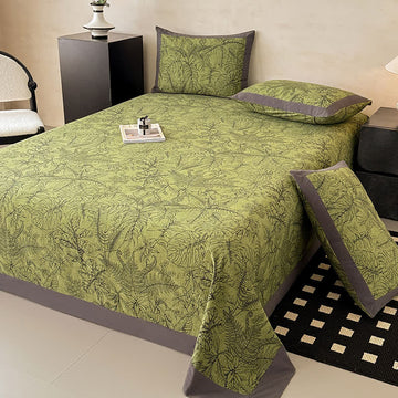 Copriletto in cotone spazzolato con foglie botaniche - 2 federe - 48cm x 74cm - image 0