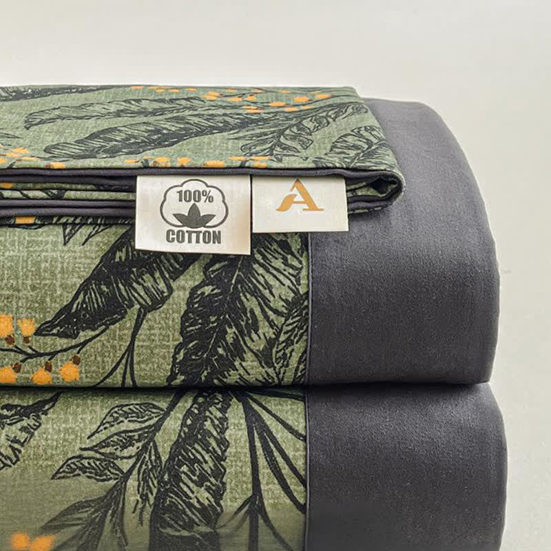 Copriletto in cotone spazzolato con motivo Botanical Berry - image 4