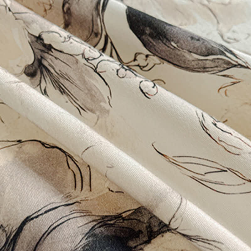 Elegante copriletto in cotone spazzolato con motivo Peony - image 3