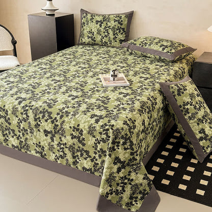 Copriletto in cotone spazzolato con foglie vintage - 2 federe - 48cm x 74cm - image 0