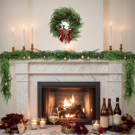 Ghirlanda natalizia con rami di ulivo in finto verde PE - image 0