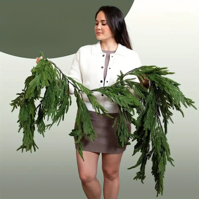 Ghirlanda di pino finto Norfolk, decorazione natalizia - image 7