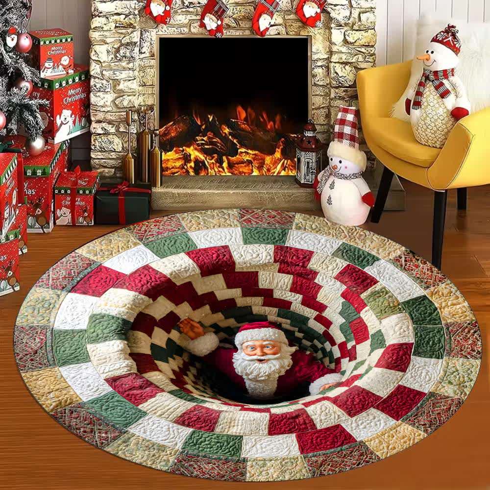 Tappeto effetto 3D con Babbo Natale a tema natalizio - D - 160cm - image 3