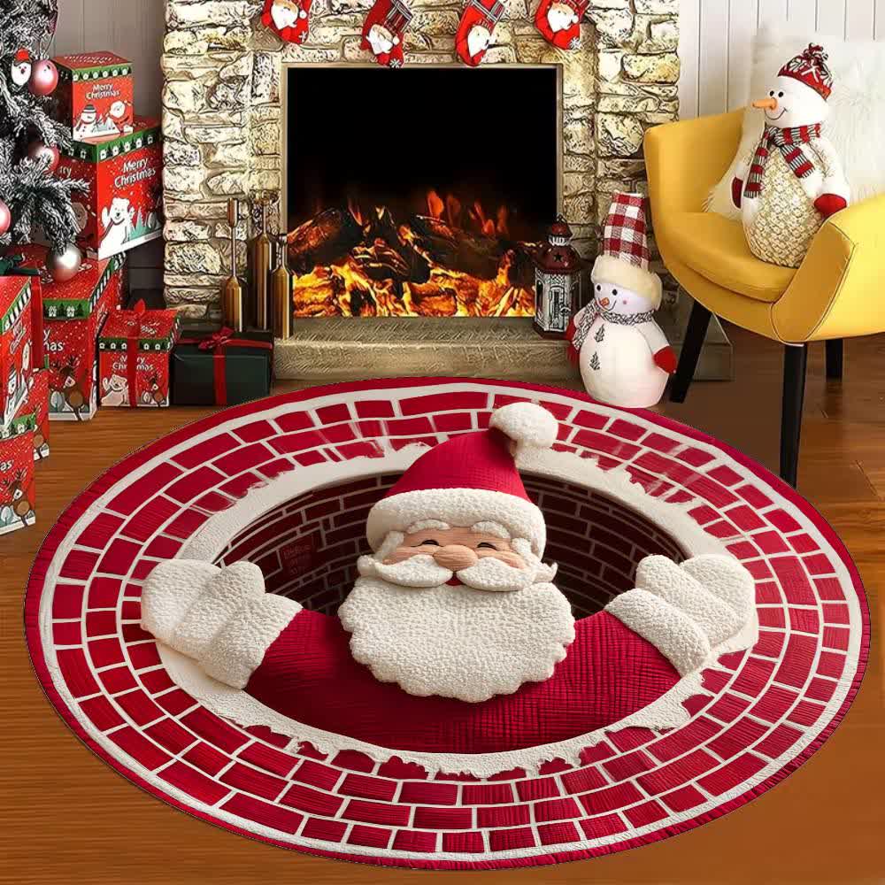 Tappeto effetto 3D con Babbo Natale a tema natalizio - F - 160cm - image 5