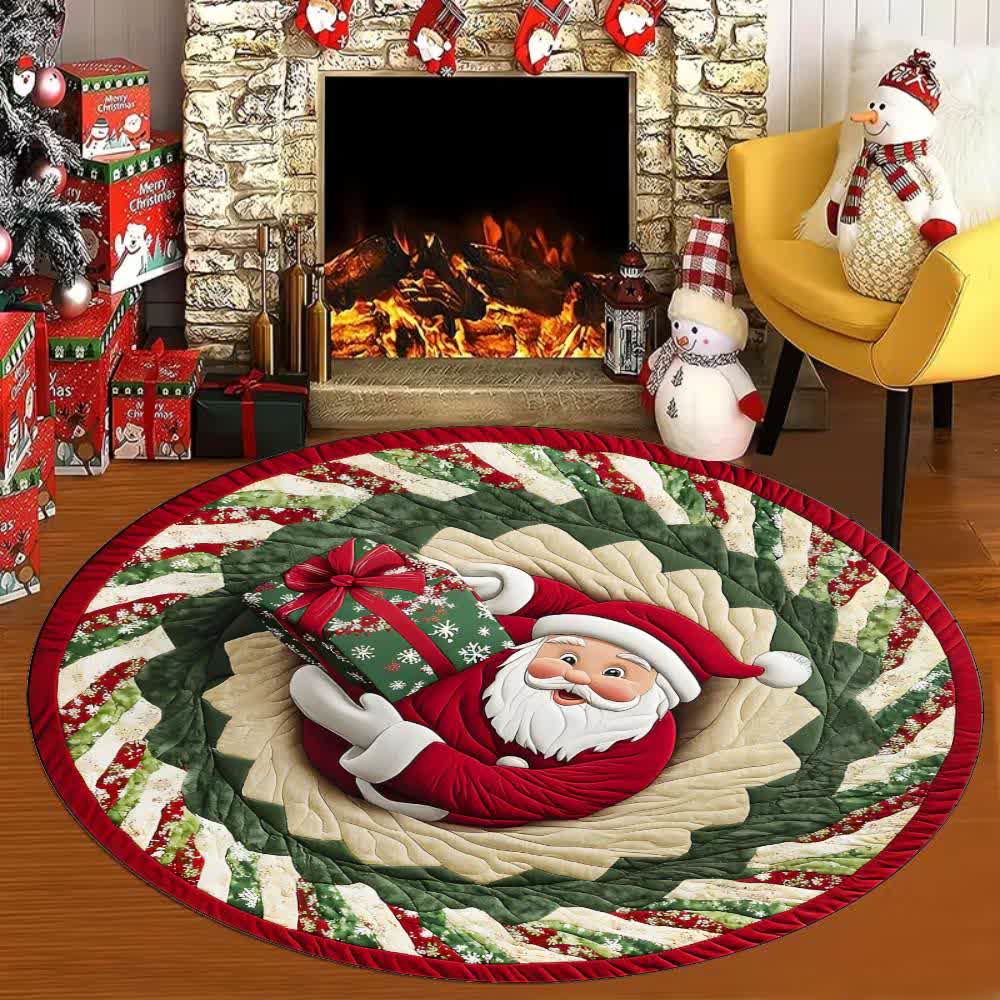 Tappeto effetto 3D con Babbo Natale a tema natalizio - C - 160cm - image 2