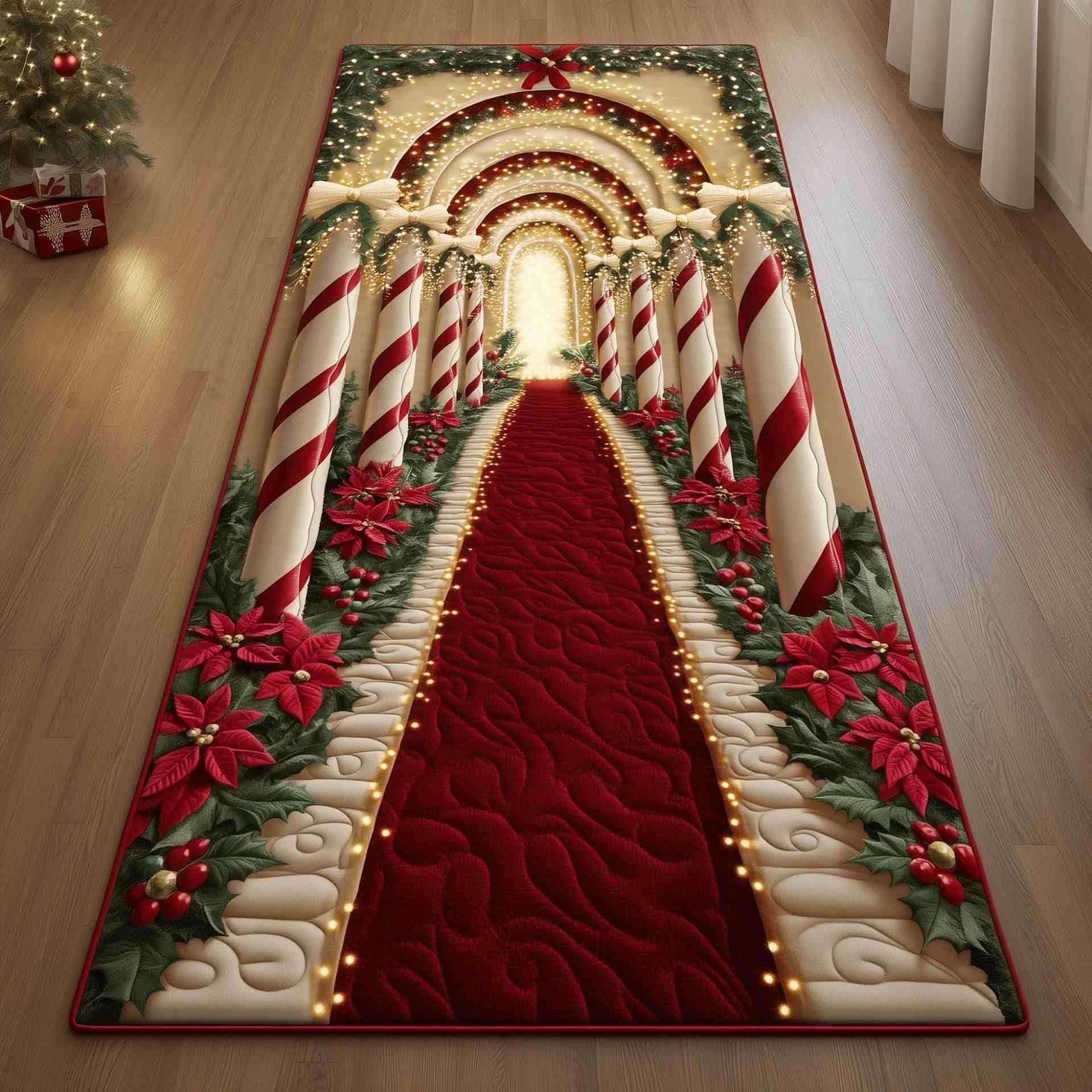 Tappeto decorativo ispirato all'albero di Natale - B - 60cm x 200cm - image 1