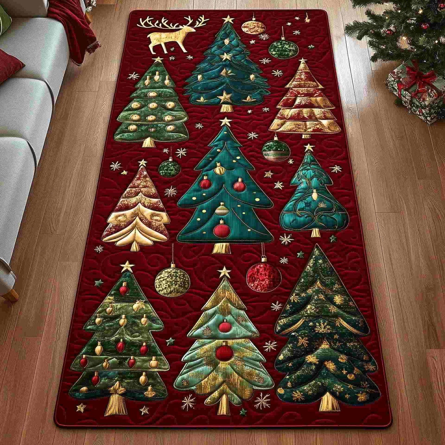 Tappeto decorativo ispirato all'albero di Natale - UN - 60cm x 200cm - image 0