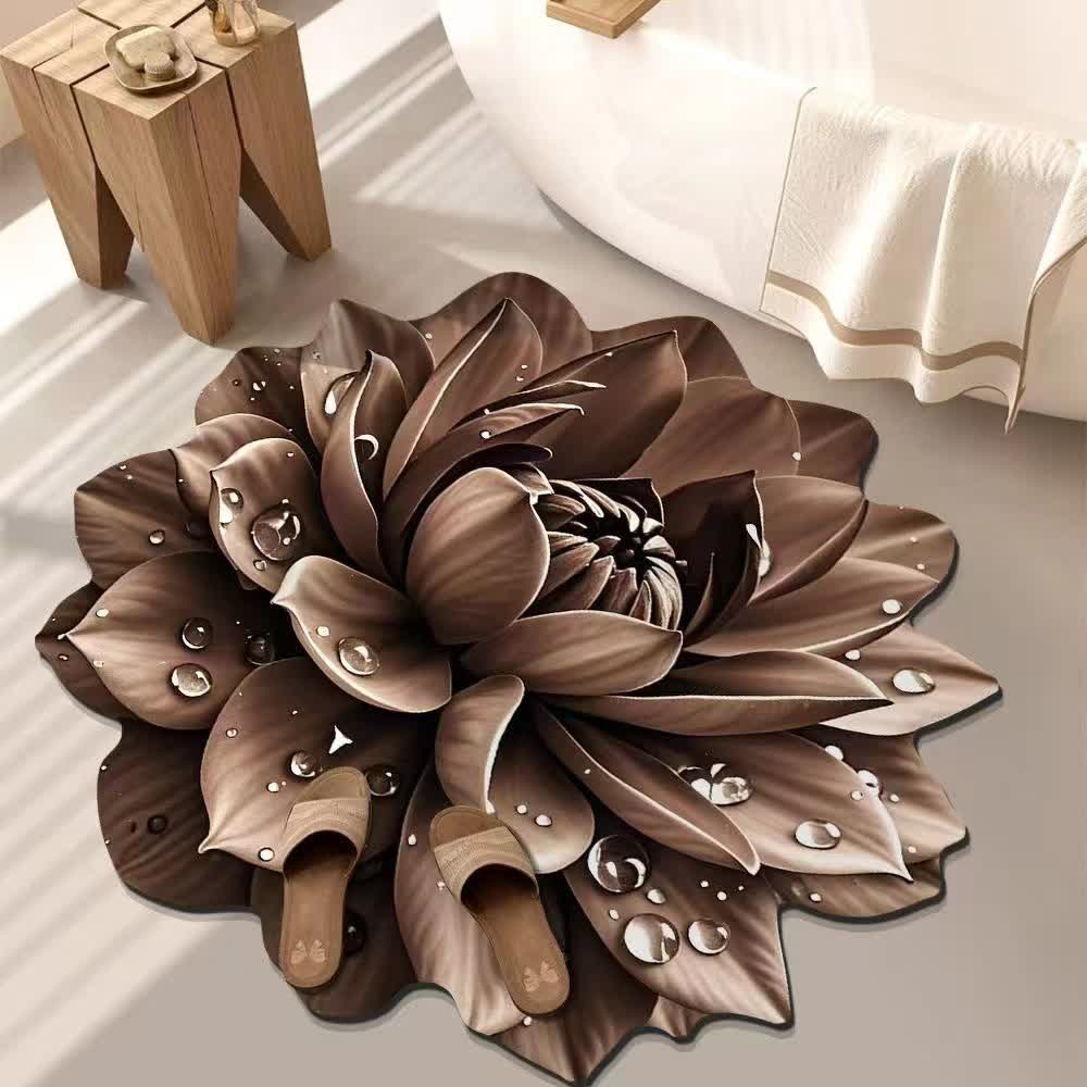Tappeto effetto floreale 3D colorato - Cioccolato - 140cm - image 7
