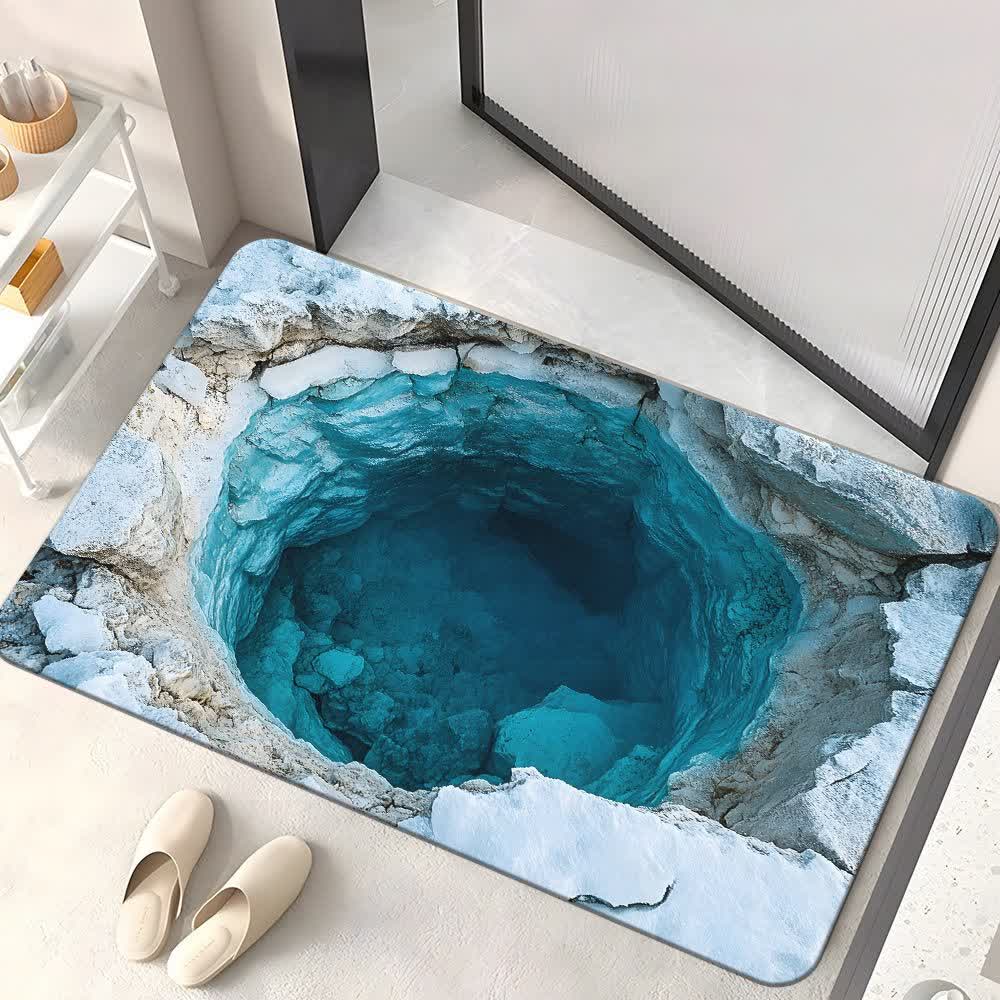 Tappeto effetto 3D con paesaggio di caverna - Acqua di pozzo - 80cm x 120cm - image 2