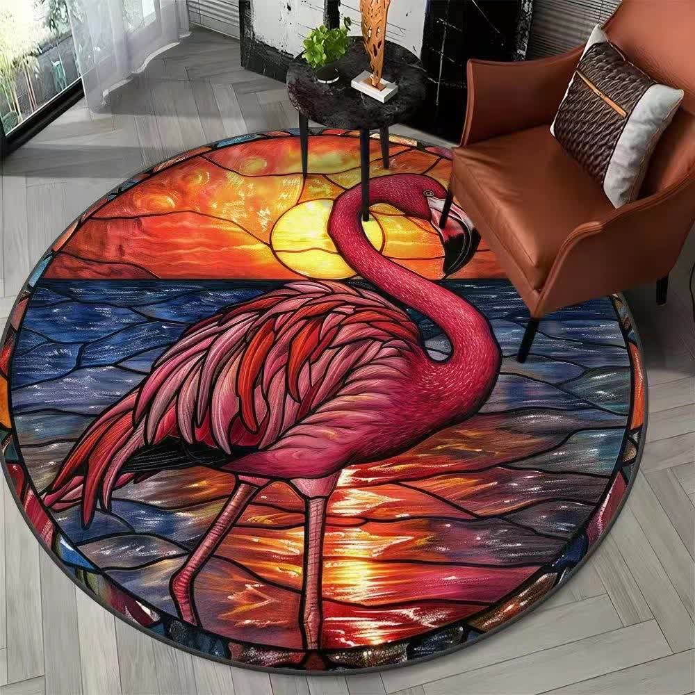 Tappeto rotondo floreale Flamingo Jungle - D - 120cm x 120cm - image 3
