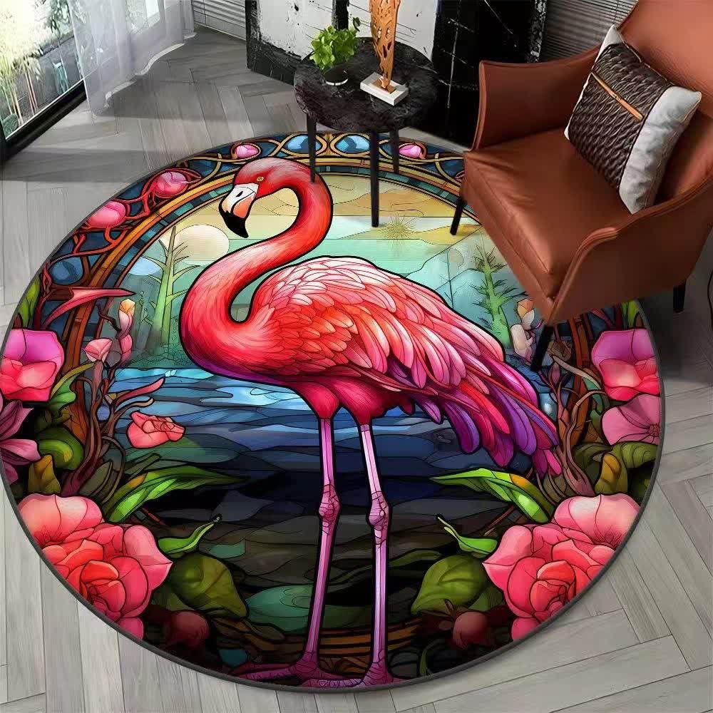 Tappeto rotondo floreale Flamingo Jungle - UN - 120cm x 120cm - image 0