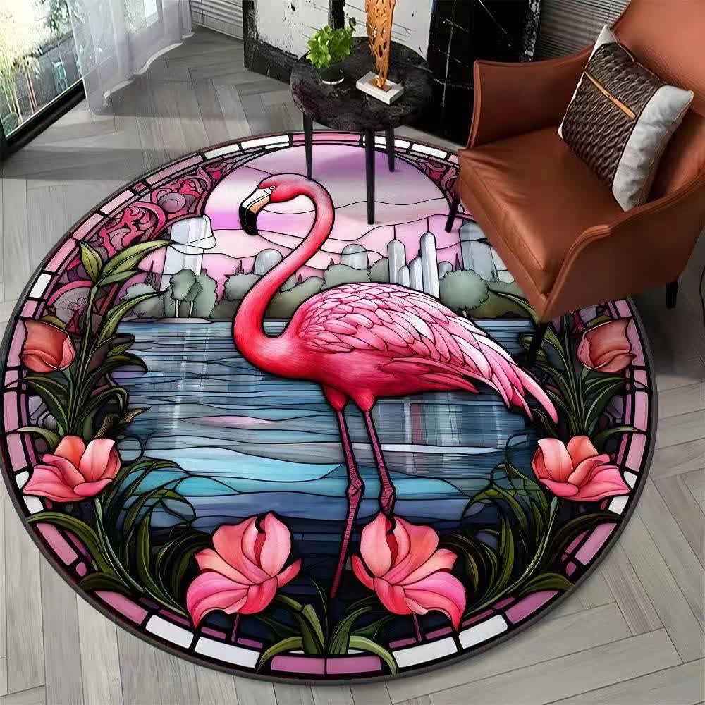 Tappeto rotondo floreale Flamingo Jungle - C - 120cm x 120cm - image 2