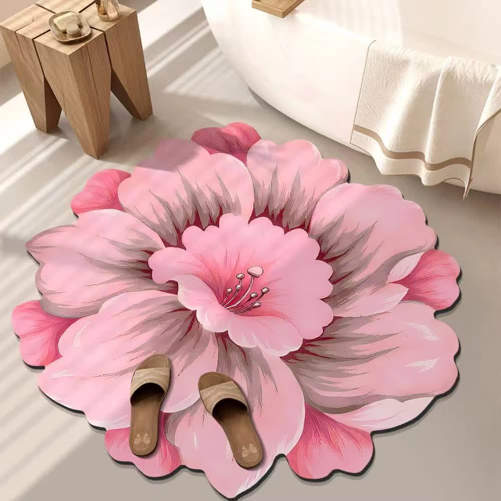 Tappeto effetto 3D con fiori in stile rustico - Rosa - 120cm x 120cm - image 7