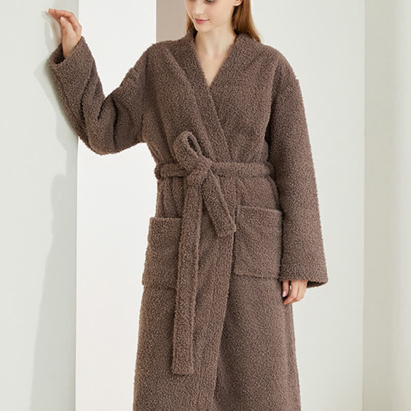 Set di accappatoi e pantaloni coordinati in tinta unita - image 8