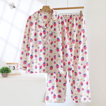 Completo da casa in cotone spazzolato alla fragola - Come immagine - XL - image 0