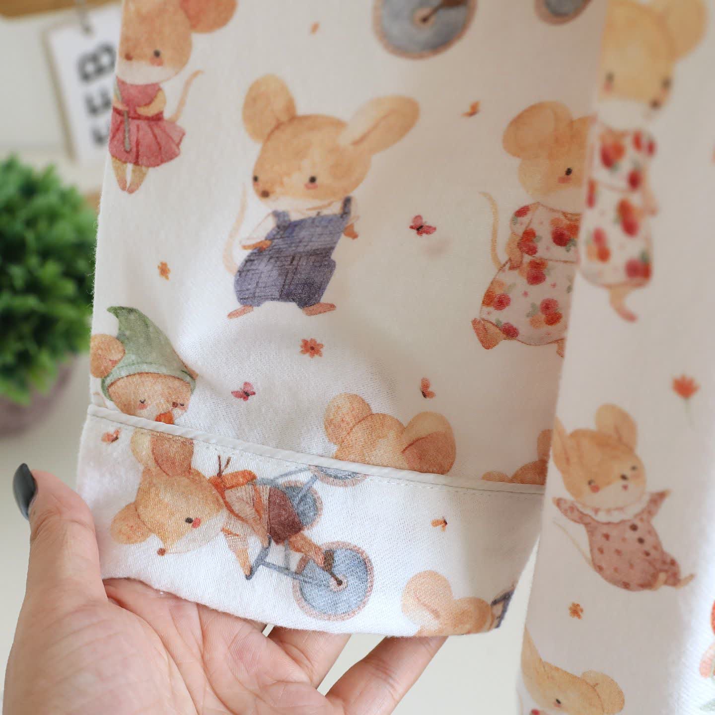 Completo da casa in cotone spazzolato con animali dei cartoni animati - image 7