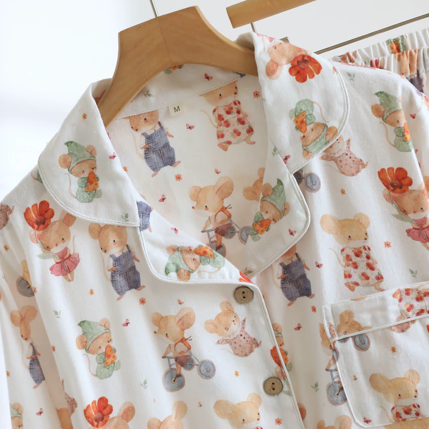 Completo da casa in cotone spazzolato con animali dei cartoni animati - image 2