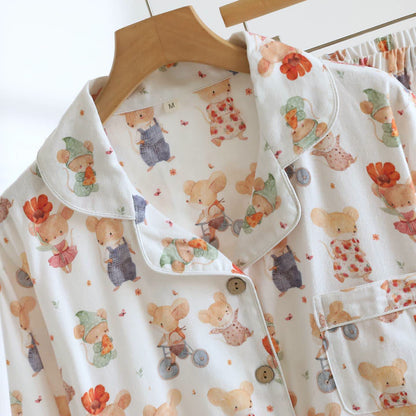 Completo da casa in cotone spazzolato con animali dei cartoni animati - image 2