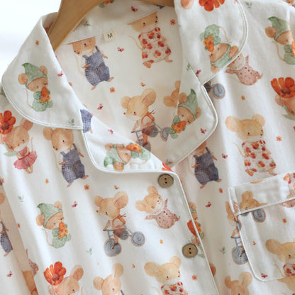 Completo da casa in cotone spazzolato con animali dei cartoni animati - image 3