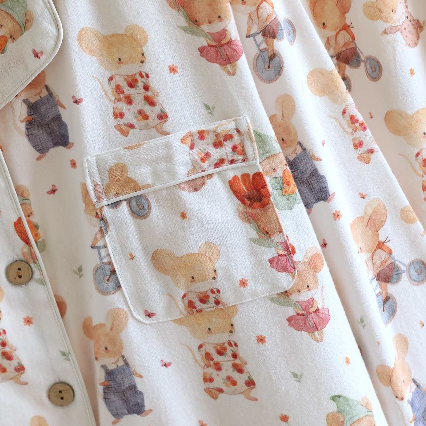 Completo da casa in cotone spazzolato con animali dei cartoni animati - image 4