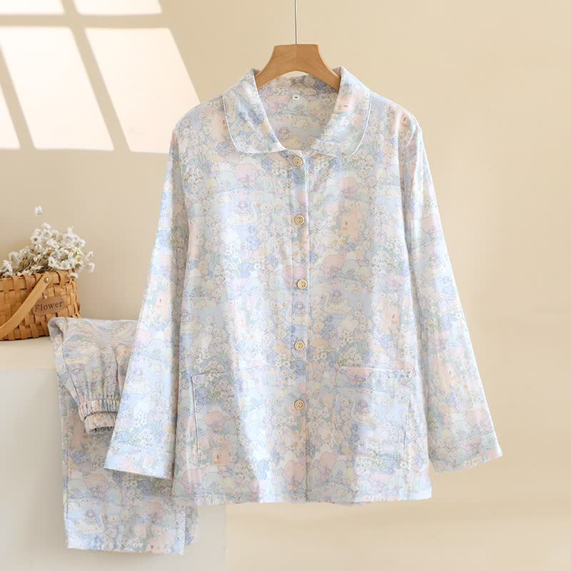 Completo da casa in cotone spazzolato Swan Garden - image 1