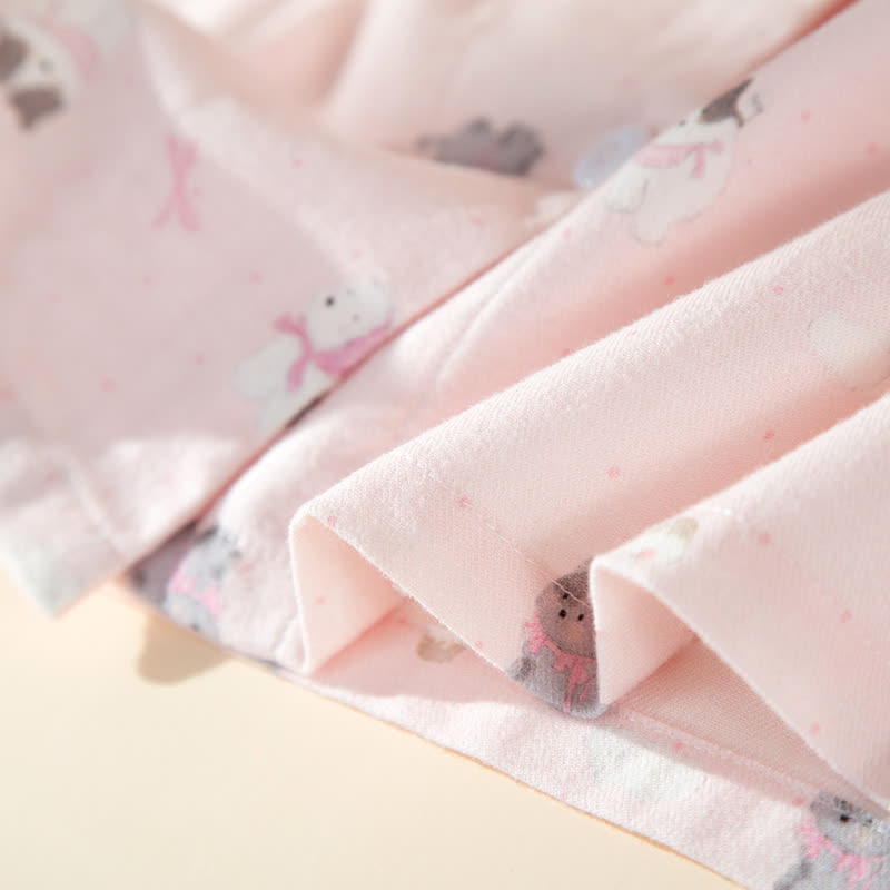 Completo da casa in cotone spazzolato con simpatico cane e gatto - image 12