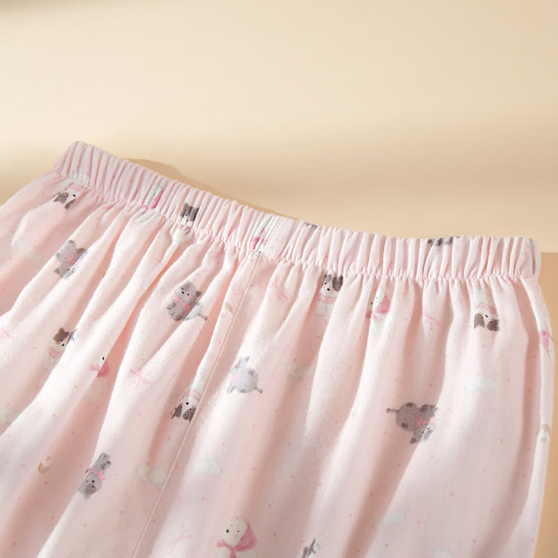 Completo da casa in cotone spazzolato con simpatico cane e gatto - image 6