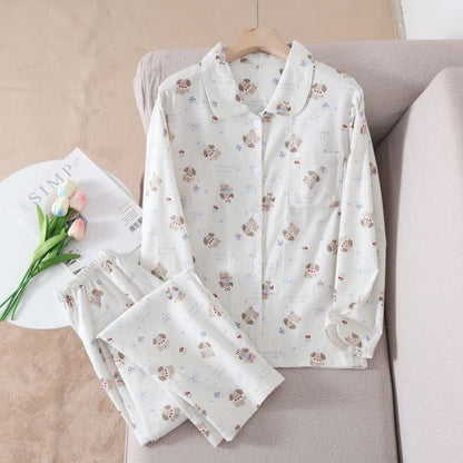 Completo da casa in cotone spazzolato beige per cani - image 1