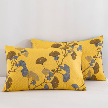 Trapunta reversibile in cotone biologico con foglie di ginkgo - image 23