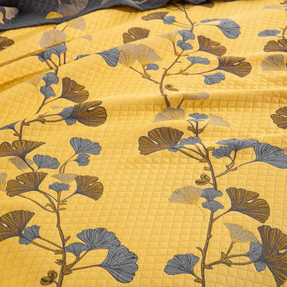 Trapunta reversibile in cotone biologico con foglie di ginkgo - image 25