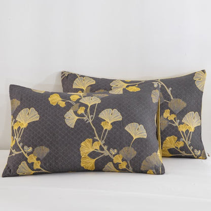 Trapunta reversibile in cotone biologico con foglie di ginkgo - image 32