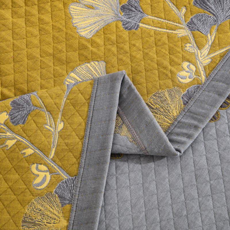 Trapunta reversibile in cotone biologico con foglie di ginkgo - image 40