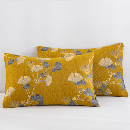 Trapunta reversibile in cotone biologico con foglie di ginkgo - image 38