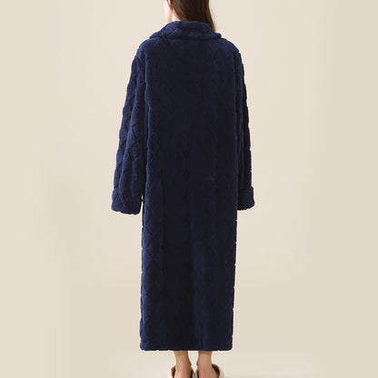 Accappatoio in peluche con cerniera e trama a diamante - image 19