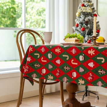 Tovaglia a quadri a rombi ispirata al Natale - 140cm x 260cm - image 0