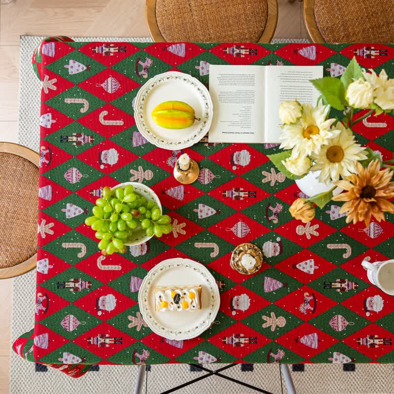 Tovaglia a quadri a rombi ispirata al Natale - image 1