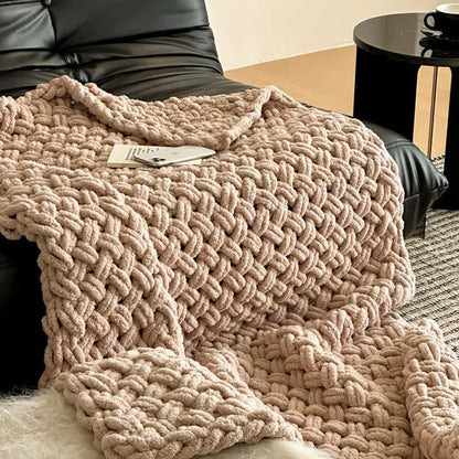 Chunky Knit Hand-Woven Throw Blanket - image 33