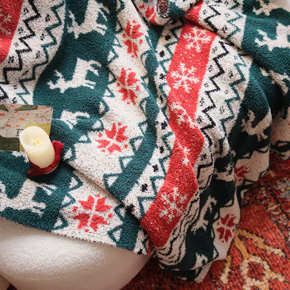 Christmas Fair Isle Reindeer Throw Blanket - image 7