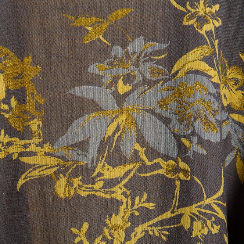 Kimono in cotone con foglie floreali vintage - image 6