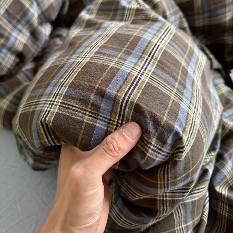 Set di biancheria da letto in cotone a quadri classici - image 22